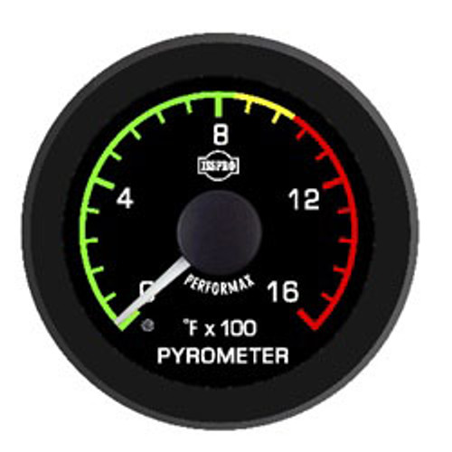 Isspro R16091 EV2 2-1/16 inch 0-1600F Pyrometer #2 Gauge - Black Face Black Bezel | Universal Isspro R16091 EV2 2-1/16 inch 0-1600F Pyrometer #2 Gauge - Black Face Black Bezel | Universal