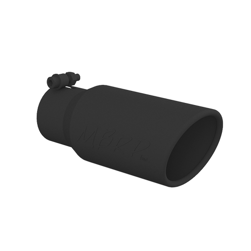 MBRP Tip, 4" O.D. Angled Rolled End, 3" inlet, 10" length, Black MBRP Tip, 4" O.D. Angled Rolled End, 3" inlet, 10" length, Black