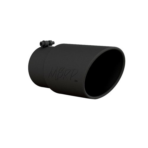 MBRP Tip, 6" OD Angled Rolled End 5" inlet 12" length, Black Coated, Universal MBRP Tip, 6" OD Angled Rolled End 5" inlet 12" length, Black Coated, Universal