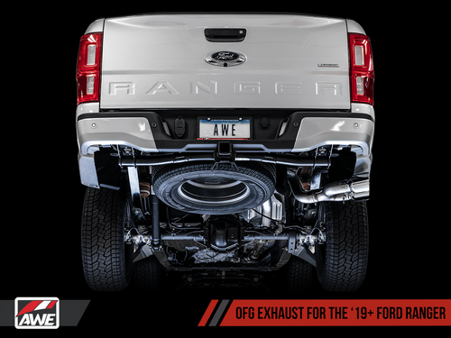 AWE 0FG Exhaust w/ BashGuard 2019-2021 Ford Ranger Dual Chrome Silver Tips AWE 0FG Exhaust w/ BashGuard 2019-2021 Ford Ranger Dual Chrome Silver Tips