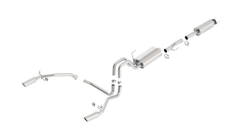 Borla 3" Into Muffler 2.25" Out Cat-Back Exhaust 2011-2014 Ford F-150 5.0l V8, S-Type Series -140416 Borla 3" Into Muffler 2.25" Out Cat-Back Exhaust 2011-2014 Ford F-150 5.0l V8, S-Type Series -140416