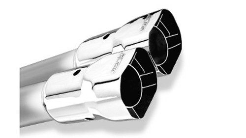 Borla Tip 2.5" Inlet - 2.88" X 3.38" Dual Square-Cut Intercooled Outlet - 14" Long Tip. Set Screw Mounting Method. Set Screw Included. Borla Tip 2.5" Inlet - 2.88" X 3.38" Dual Square-Cut Intercooled Outlet - 14" Long Tip. Set Screw Mounting Method. Set Screw Included.