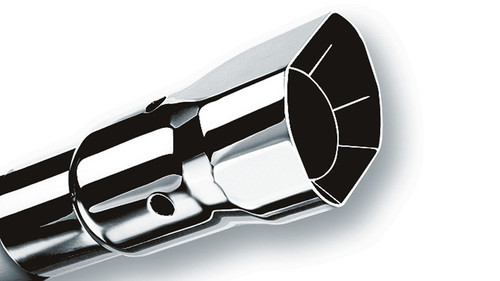 Borla Tip 2.5" Inlet - 2.88" X 3.38" Single Square Angle-Cut Intercooled Outlet - 9" Long Tip. Set Screw Mounting Method. Set Screw Included. Borla Tip 2.5" Inlet - 2.88" X 3.38" Single Square Angle-Cut Intercooled Outlet - 9" Long Tip. Set Screw Mounting Method. Set Screw Included.