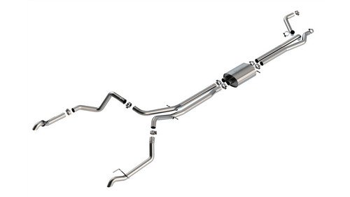 Borla S-Type Cat-Back Exhaust System 2022-2023 Chevrolet Silverado 1500 ZR2/ GMC Sierra 1500 AT4X 6.2L V8 Auto Trans 4WD Crew Cab w/ Short Bed 147.4" Wheelbase. Turn Down Tail Pipes. BORLA System Is "True Dual" Design - 140916 Borla S-Type Cat-Back Exhaust System 2022-2023 Chevrolet Silverado 1500 ZR2/ GMC Sierra 1500 AT4X 6.2L V8 Auto Trans 4WD Crew Cab w/ Short Bed 147.4" Wheelbase. Turn Down Tail Pipes. BORLA System Is "True Dual" Design - 140916