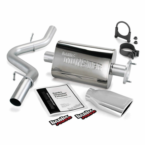 Banks Power 2.5" Monster Exhaust 2004-06 Jeep Wrangler 4.0L - Chrome Tip Banks Power 2.5" Monster Exhaust 2004-06 Jeep Wrangler 4.0L - Chrome Tip