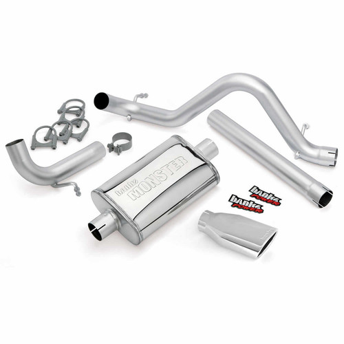 Banks Power 2.5" Monster Exhaust 2012-18 Jeep 3.6L Wrangler 4 Door Unlimited - Chrome Tip Banks Power 2.5" Monster Exhaust 2012-18 Jeep 3.6L Wrangler 4 Door Unlimited - Chrome Tip