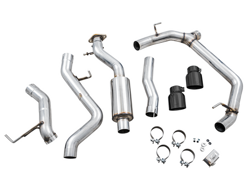 AWE 0FG Catback Exhaust 2021-2022 Ford Bronco 2.3T / 2.7TT w/ BashGuard Dual 4.5" Diamond Black Tips AWE 0FG Catback Exhaust 2021-2022 Ford Bronco 2.3T / 2.7TT w/ BashGuard Dual 4.5" Diamond Black Tips