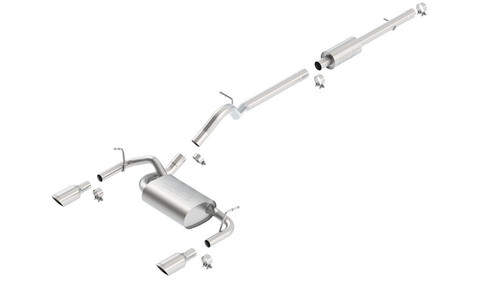 Borla 2.5" Into Muffler Dual 2" Out Cat-Back Exhaust 2012-2018 Jeep Wrangler Jku 3.6l V6, Touring Series -140459 Borla 2.5" Into Muffler Dual 2" Out Cat-Back Exhaust 2012-2018 Jeep Wrangler Jku 3.6l V6, Touring Series -140459
