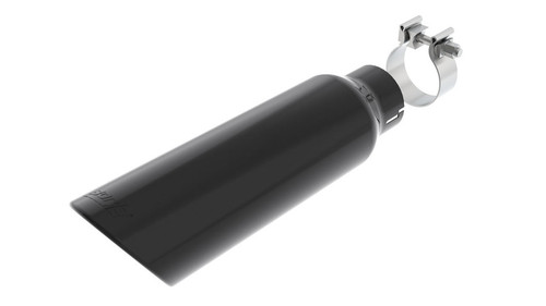 Borla Tip 2.75" Inlet - 4" Single Round Rolled-EDGE Angle-Cut Outlet - 14" Long Tip W/ Black Chrome Finish Embossed W/ Logo Weld Borla Tip 2.75" Inlet - 4" Single Round Rolled-EDGE Angle-Cut Outlet - 14" Long Tip W/ Black Chrome Finish Embossed W/ Logo Weld