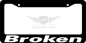 Broken License Plate Frame