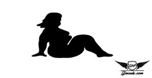 Fat Chick Funny Sticker Decal 