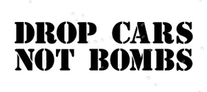 Drop Cars Not Bombs Sticker 