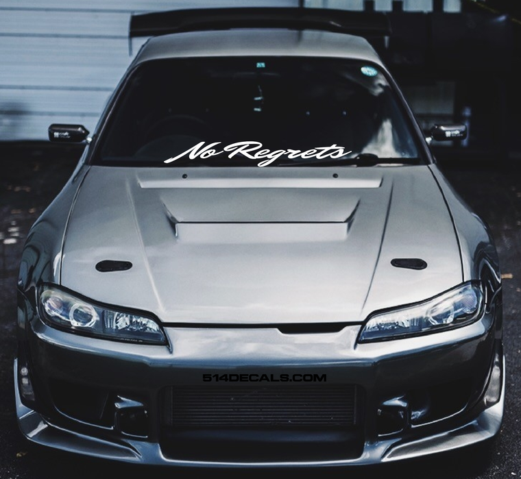 No Regrets Windshield Banner