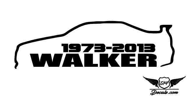 Paul Walker Rip Sticker Decal