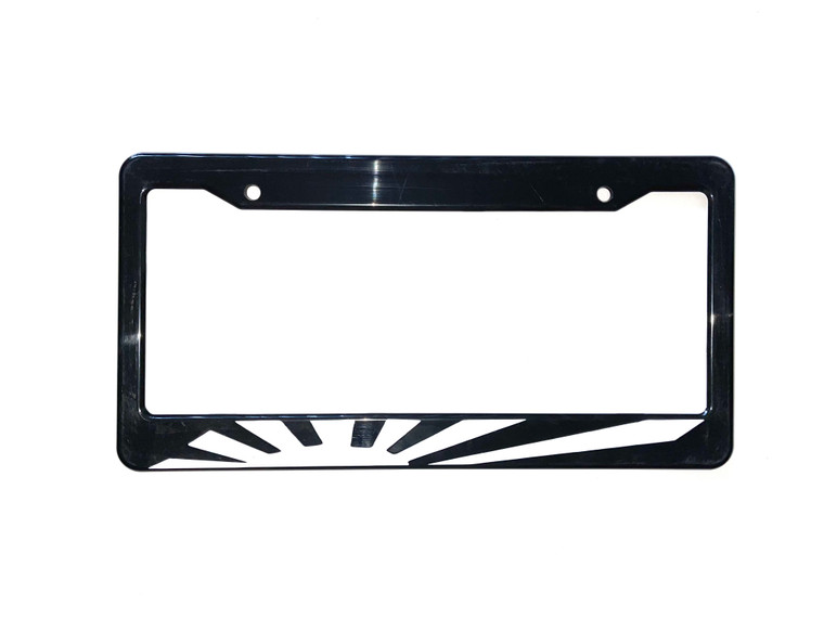 Rising Sun White License Plate Frame