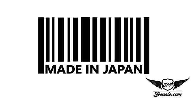 Made In Japan Barcode Sticker Decal