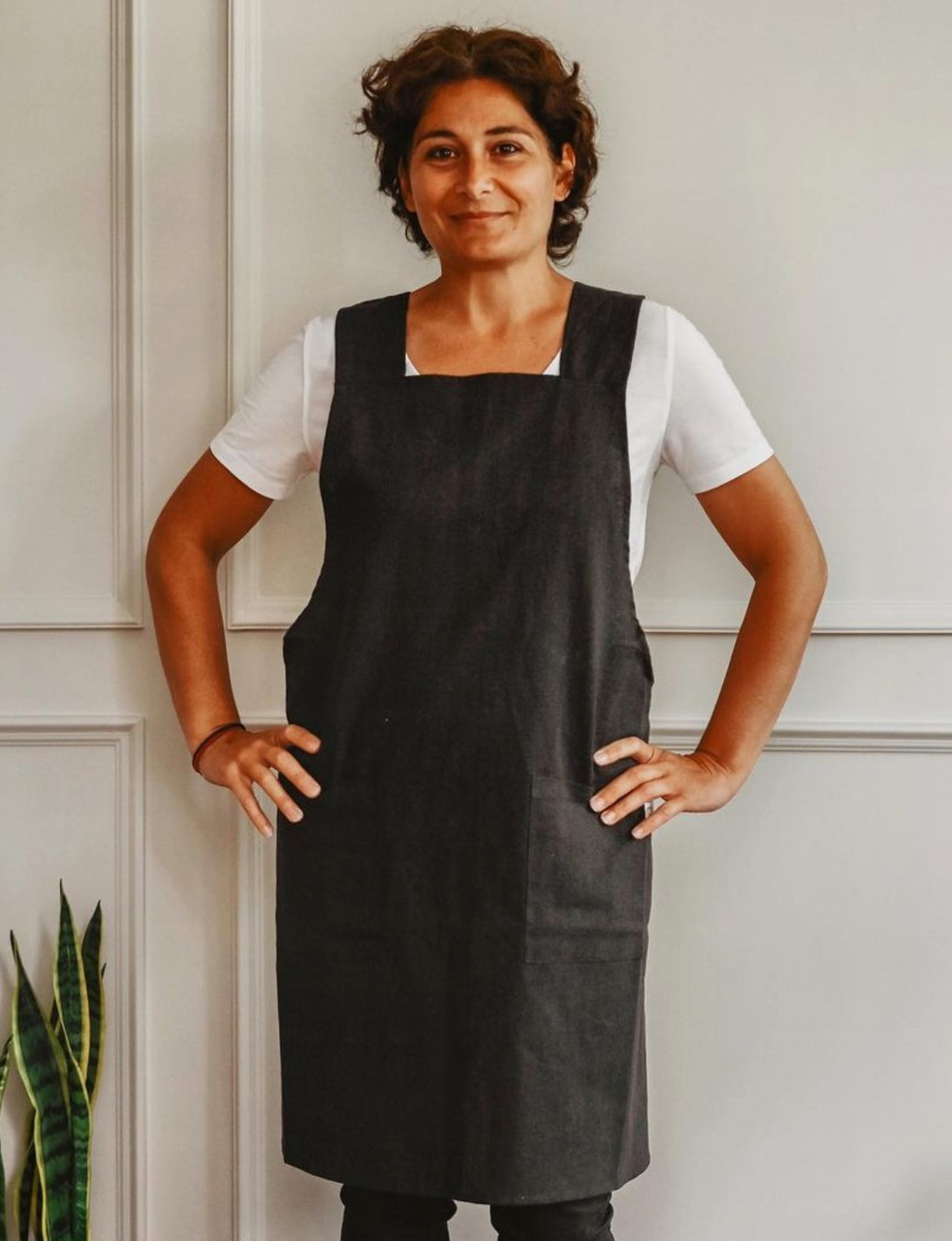Linen pinafore apron