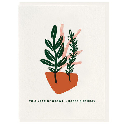 To a year of Growth, Happy Birthday Letterpress Card