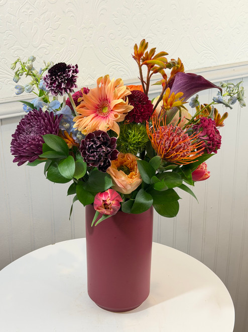 Curated Designer Collection
Let us do the work and choose the best blooms on your behalf. We will carefully select and arrange your floral with intention for a seasonal aesthetic consisting of our best daily selection.
Add chocolates, a candle and matches, and/or wine before you check out. 
Seattle flower delivery by Juniper Flowers
Due to changes in season, weather, and availability we reserve the right to make substitutions in flowers for your order. Our photos are a GUIDE to our designs.