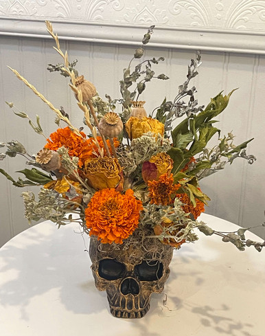 Image of Skull - Dried Floral "Muertos"