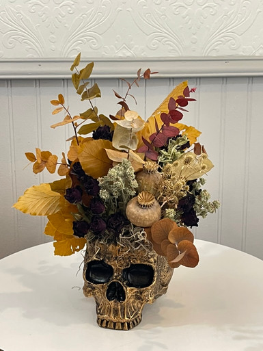 Image of Skull - Dried Floral "Autumn Breeze"
