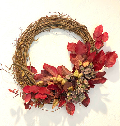 Image of Autumn Dried Wreath - Red