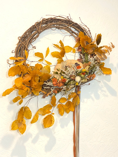 Image of Autumn Dried Wreath - Gold