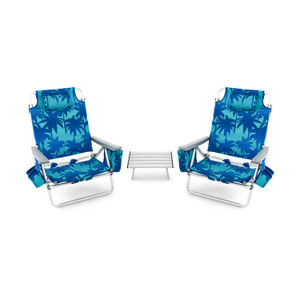 Portable Beach Chair Set with 5 Recline Options