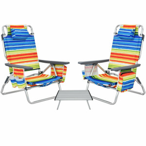 5-Position Outdoor Folding Beach Chair Set - Lightweight, Stylish, and Convenient 5-Position Outdoor Folding Beach Chair Set - Lightweight, Stylish, and Convenient