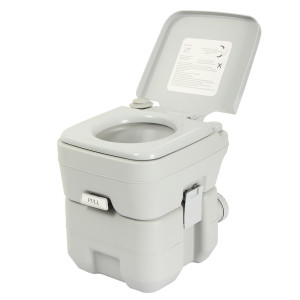 5.3 Gallon Portable Flush Toilet for Travel & Camping - Durable & Odor Control 5.3 Gallon Portable Flush Toilet for Travel & Camping - Durable & Odor Control