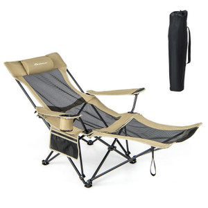 Adjustable Camping Lounge Chair with Detachable Footrest - Ultimate Outdoor Relaxation