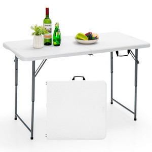 3-Level Height Adjustable Folding Table - Portable, Sturdy, Indoor/Outdoor Use 3-Level Height Adjustable Folding Table - Portable, Sturdy, Indoor/Outdoor Use