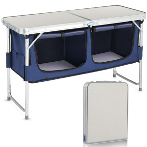 4ft Folding Camping Table with Storage - Portable & Durable Aluminum Alloy 4ft Folding Camping Table with Storage - Portable & Durable Aluminum Alloy