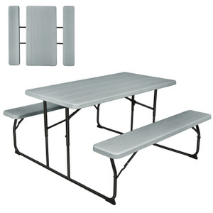 Spacious Folding Picnic Table Set for Family Parties and Camping Trips Spacious Folding Picnic Table Set for Family Parties and Camping Trips