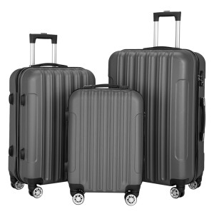 3-in-1 Large Capacity Travel Suitcase Set - Durable & Spacious (Dark Gray) 3-in-1 Large Capacity Travel Suitcase Set - Durable & Spacious (Dark Gray)