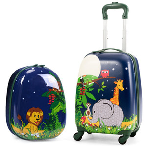 Kids Luggage Set: 12" Backpack + 16" Suitcase for Travel