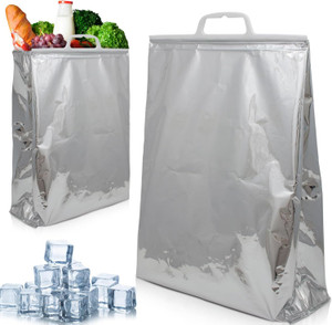 Pack of 5 Metallic Insulated Thermal Cooler Bags - Ideal for Food, Lunch, and Grocery Storage Pack of 5 Metallic Insulated Thermal Cooler Bags - Ideal for Food, Lunch, and Grocery Storage