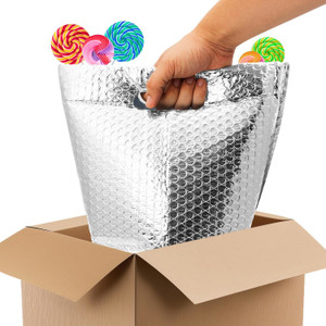 10-Pack Lightweight Insulated Thermal Bubble Bags - Perfect for Hot or Cold Food Deliveries 10-Pack Lightweight Insulated Thermal Bubble Bags - Perfect for Hot or Cold Food Deliveries