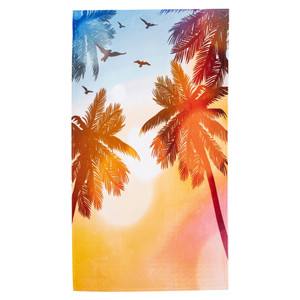 Aloha Sunrise Beach Towel: Dolphins & Palm Trees, 30" x 60 Aloha Sunrise Beach Towel: Dolphins & Palm Trees, 30" x 60