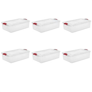 Festive Red 32 Qt. Storage Box Set - Ideal Holiday Organization