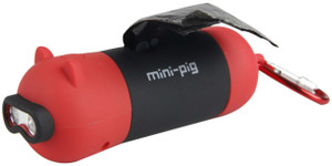 Pig-Shaped LED Flashlight & Waste Bag Dispenser - Night Safety for Pets