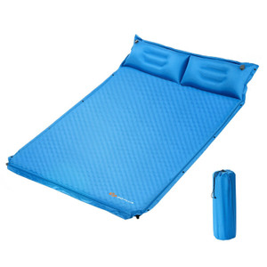 Self-Inflating Camping Sleeping Mat with Waterproof PVC Surface - Quick Inflate, Insulating Foam, Ergonomic Pillows