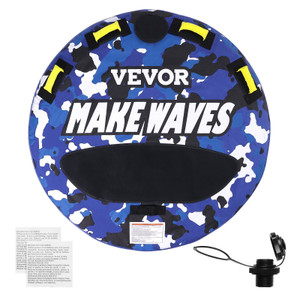 VEVOR Towable Tube for Boating, 340 lbs, 1-2 Riders Inflatable Boat Tubes and Towables, 51.8" Round Water Sport Towable Tube for Boat to Pull, Full Nylon Cover, EVA Grab Handles and Speed Safety Valve(D0102HQ41NG.) VEVOR Towable Tube for Boating, 340 lbs, 1-2 Riders Inflatable Boat Tubes and Towables, 51.8" Round Water Sport Towable Tube for Boat to Pull, Full Nylon Cover, EVA Grab Handles and Speed Safety Valve(D0102HQ41NG.)