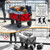 Collapsible Heavy Duty Beach Wagon Cart with Adjustable Handle & Rotating Wheels - Red