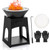 Outdoor Patio Fire Pit with Grill and Ash Box - Multifunctional Design for Heating and BBQ