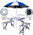 Portable Folding Picnic Table Set with 4 Seats and Umbrella Hole