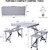 Portable Folding Picnic Table Set with 4 Seats and Umbrella Hole