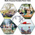 Portable Folding Picnic Table Set with 4 Seats and Umbrella Hole