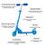 Adjustable Kids Scooter with Light Up Wheels - Perfect Birthday Gift for Ages 3-12