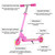 Fashionable Adjustable Kids Scooter with Light Up Wheels and Rear Brake - Ideal Gift for Ages 3-12